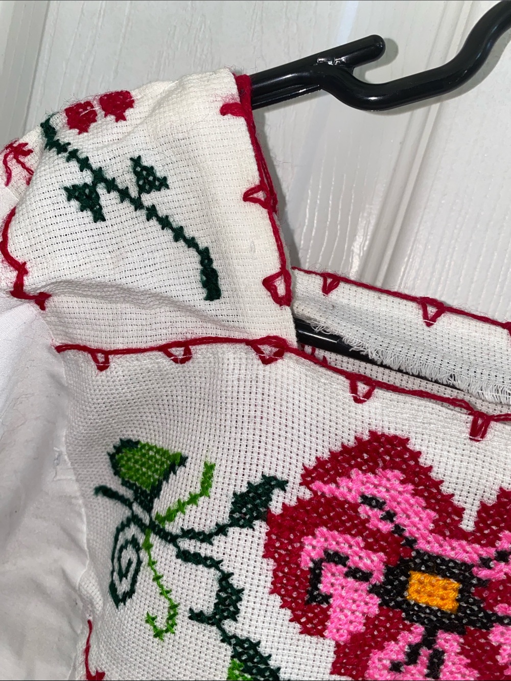 Hand Embroidered Floral Peasant Top - Picture 7 of 10
